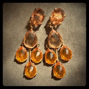 Clip-on earrings with possible Citrine stones